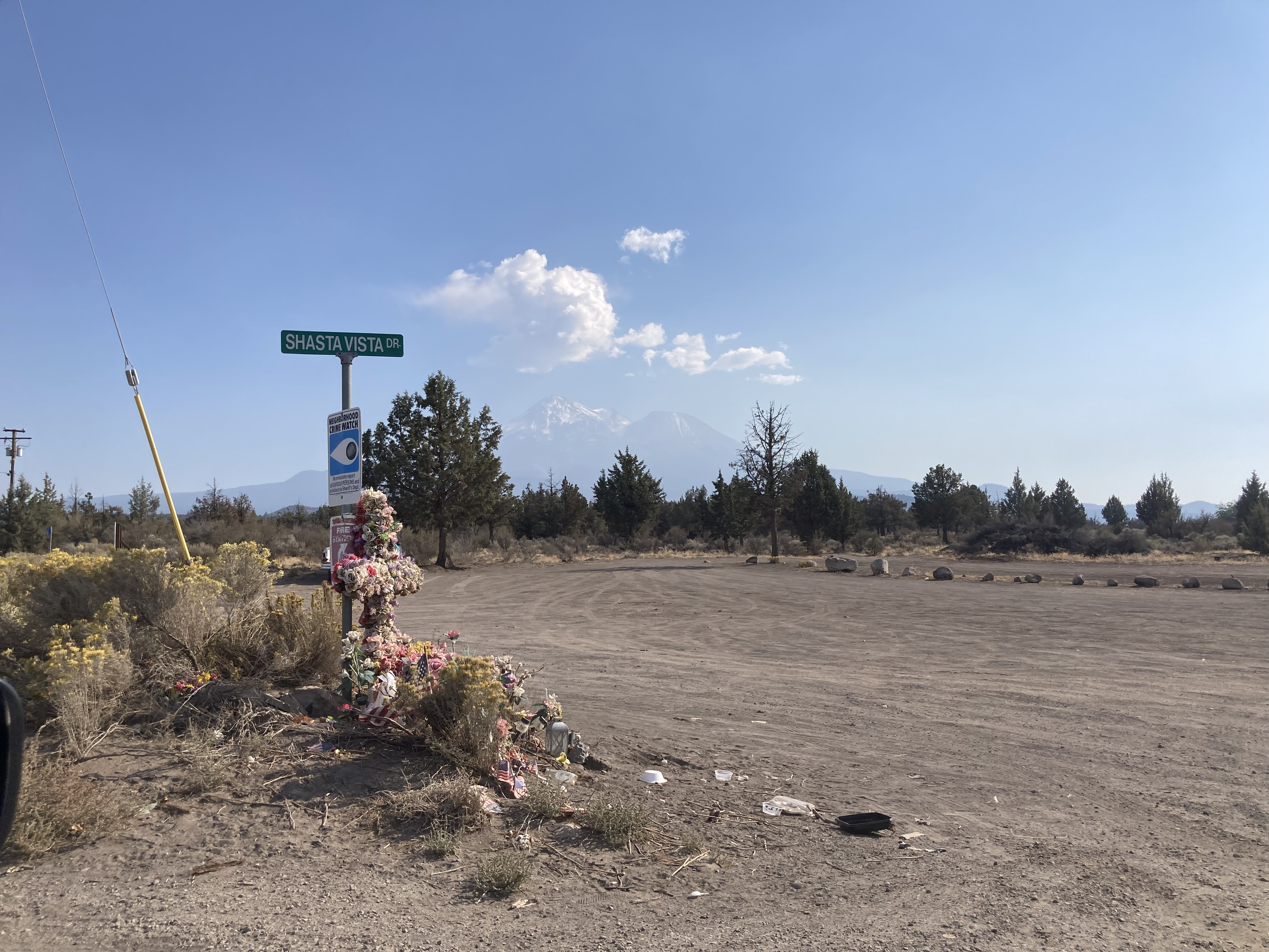Hawj's memorial, marking the spot where he was shot
